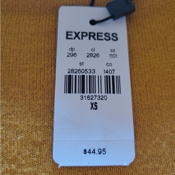 Express Ladies Gold Sweater Strapless Top NWT - Picture 6 of 9